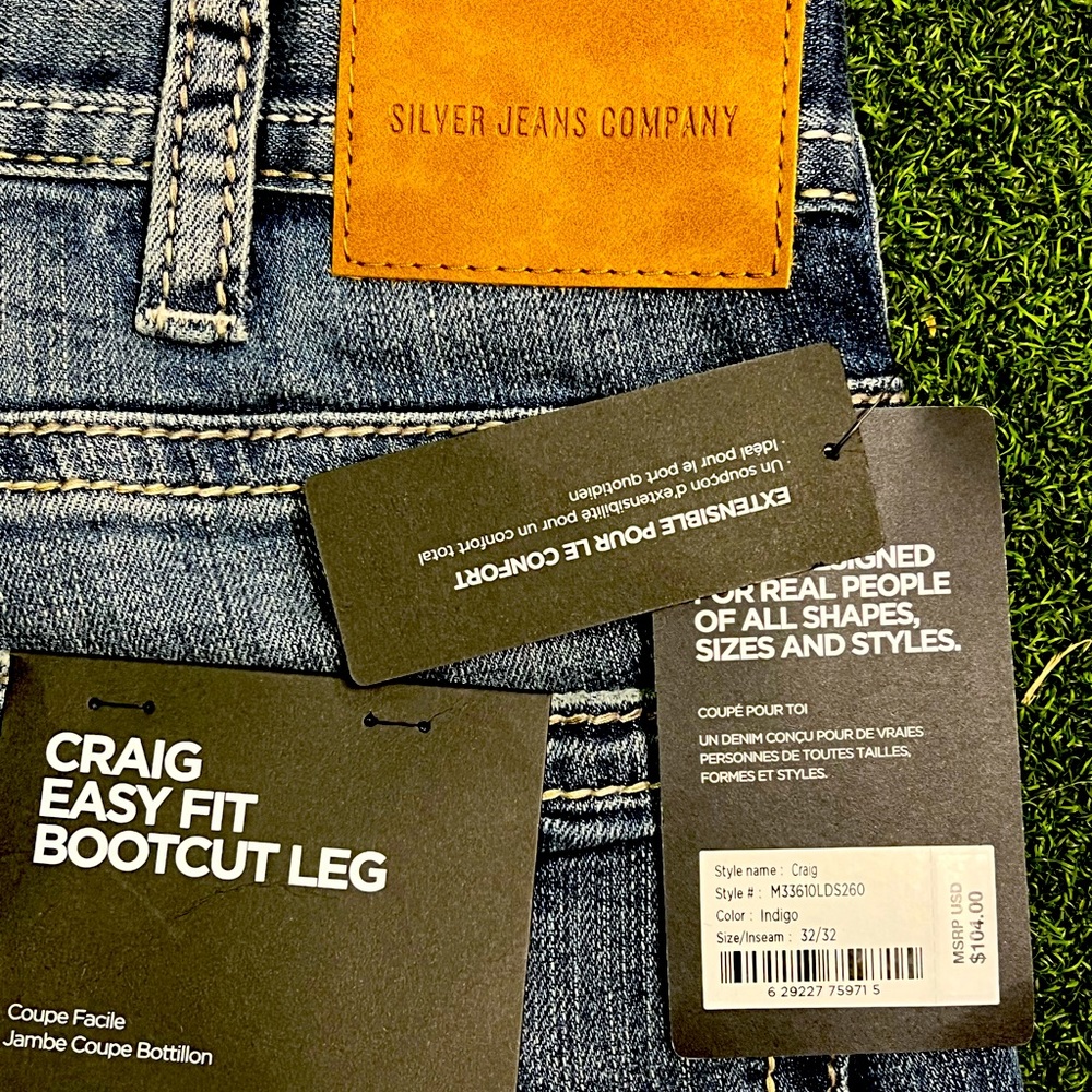 New With Tags. Silver Jeans 32x32, 32 x 32 Craig Bootcut